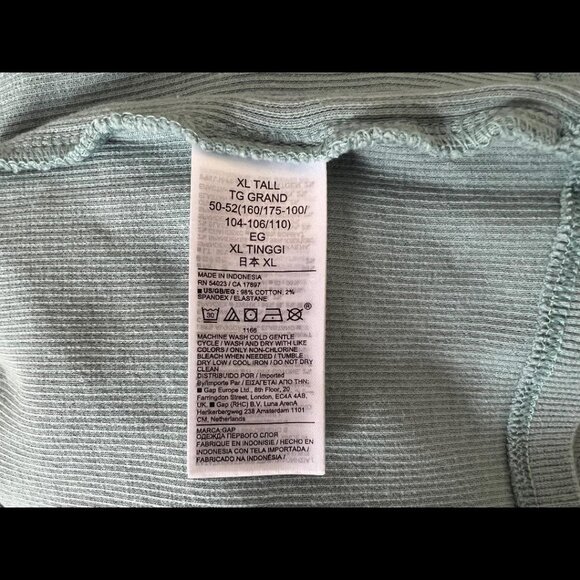 GAP Women's XL Tall Ribbed Knit T-shirt, Mineral Blue - Picture 4 of 5